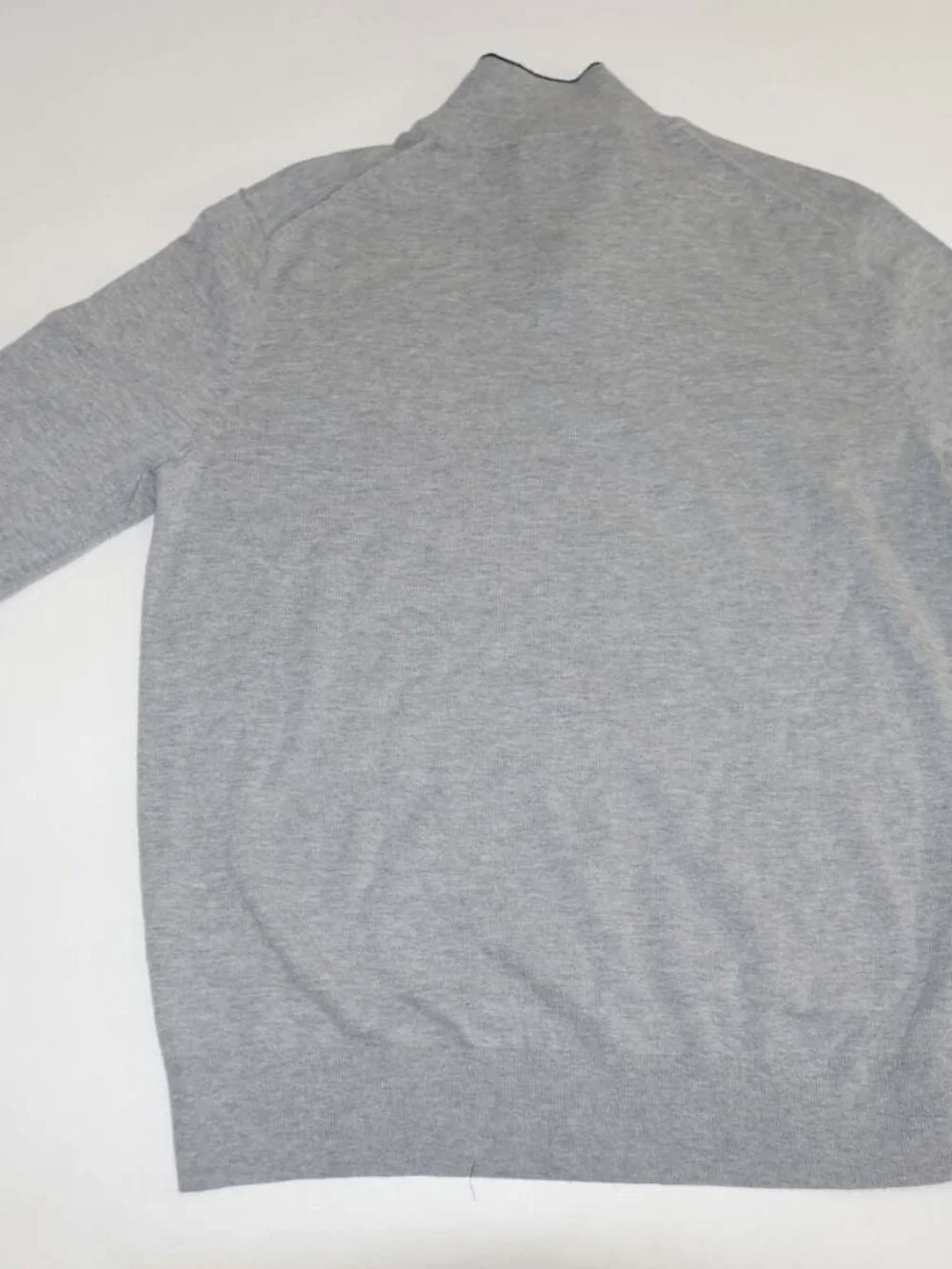 Banana Republic Men's Eco 1/4 Zip Sweater Large Gray Cotton Blend Pullover L