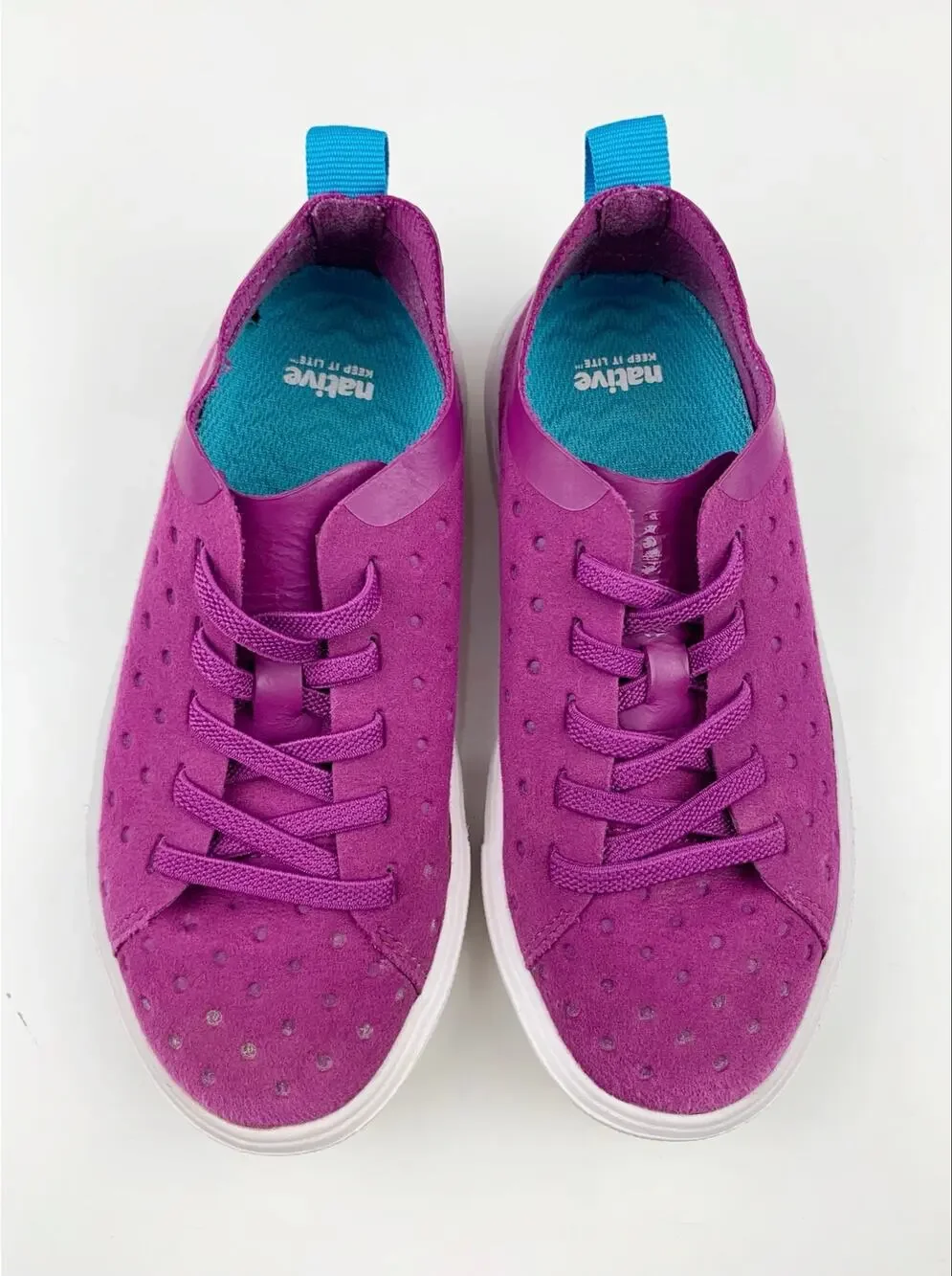 Native Kids Monaco Low Top Sneakers Purple Lace Up Lightweight Shoes Size 11