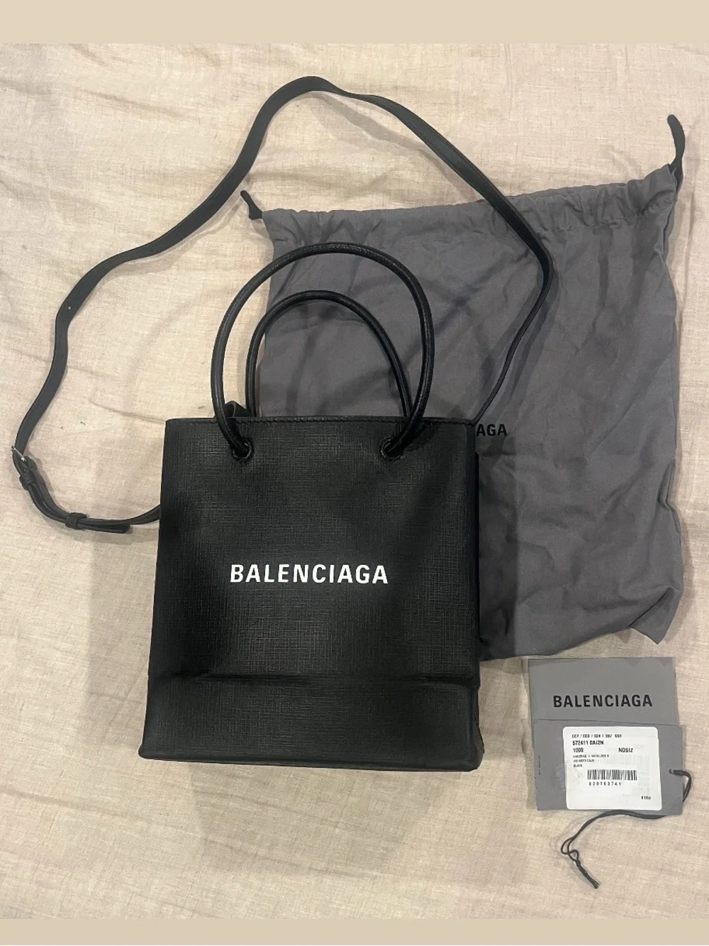 $1150 Balenciaga by Demna Logo Crossbody Mini Tote Bag
