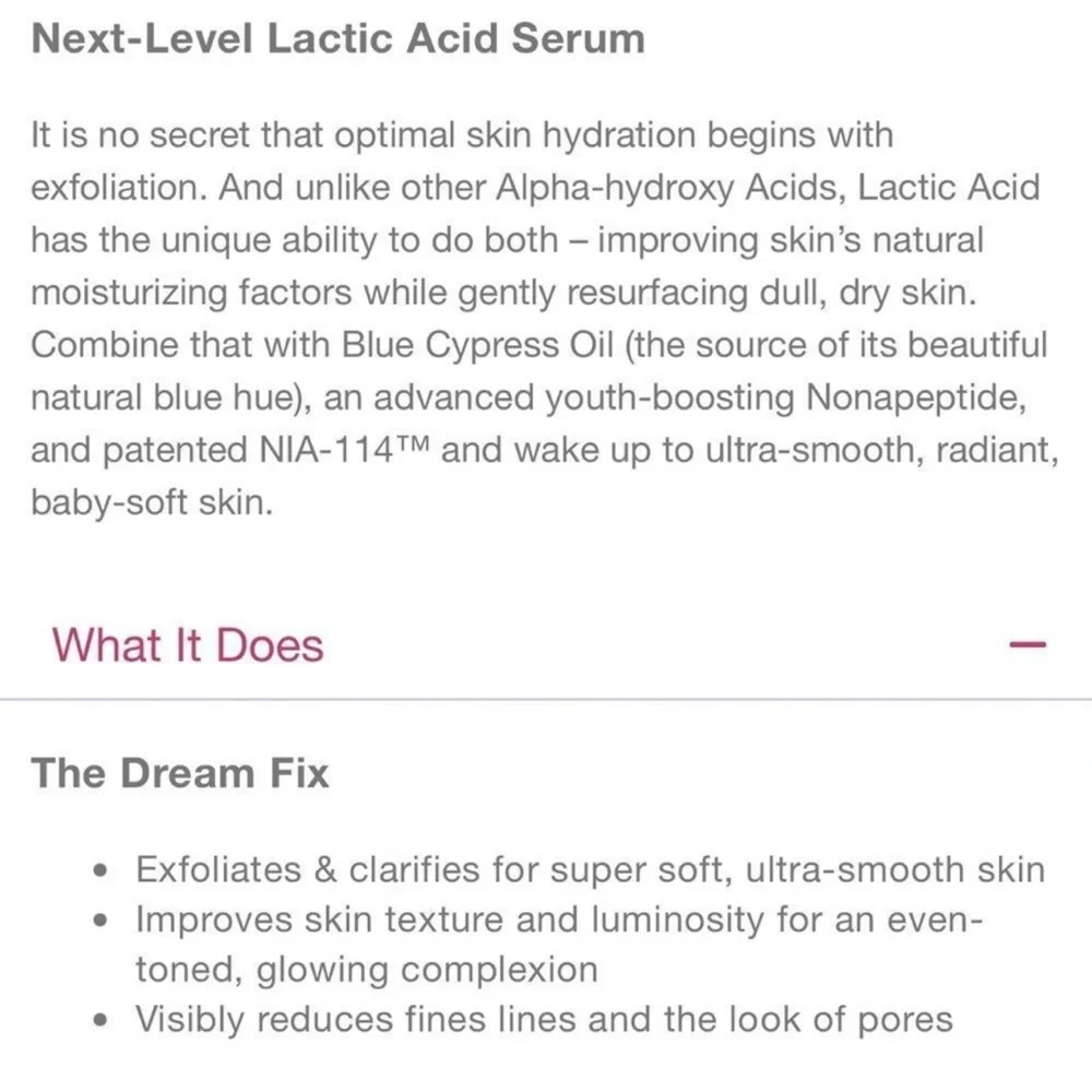StriVectin lactic acid