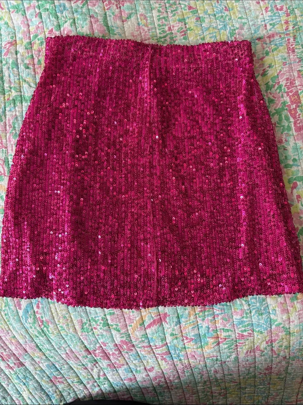 art class Fuchsia Sequin Mini Skirt