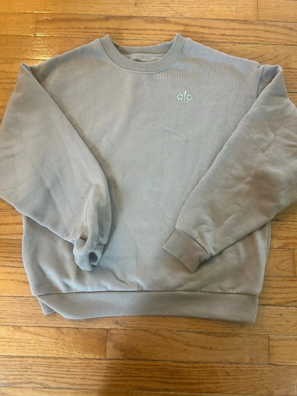 alo alcolade crewneck full length -size xs- color gravel