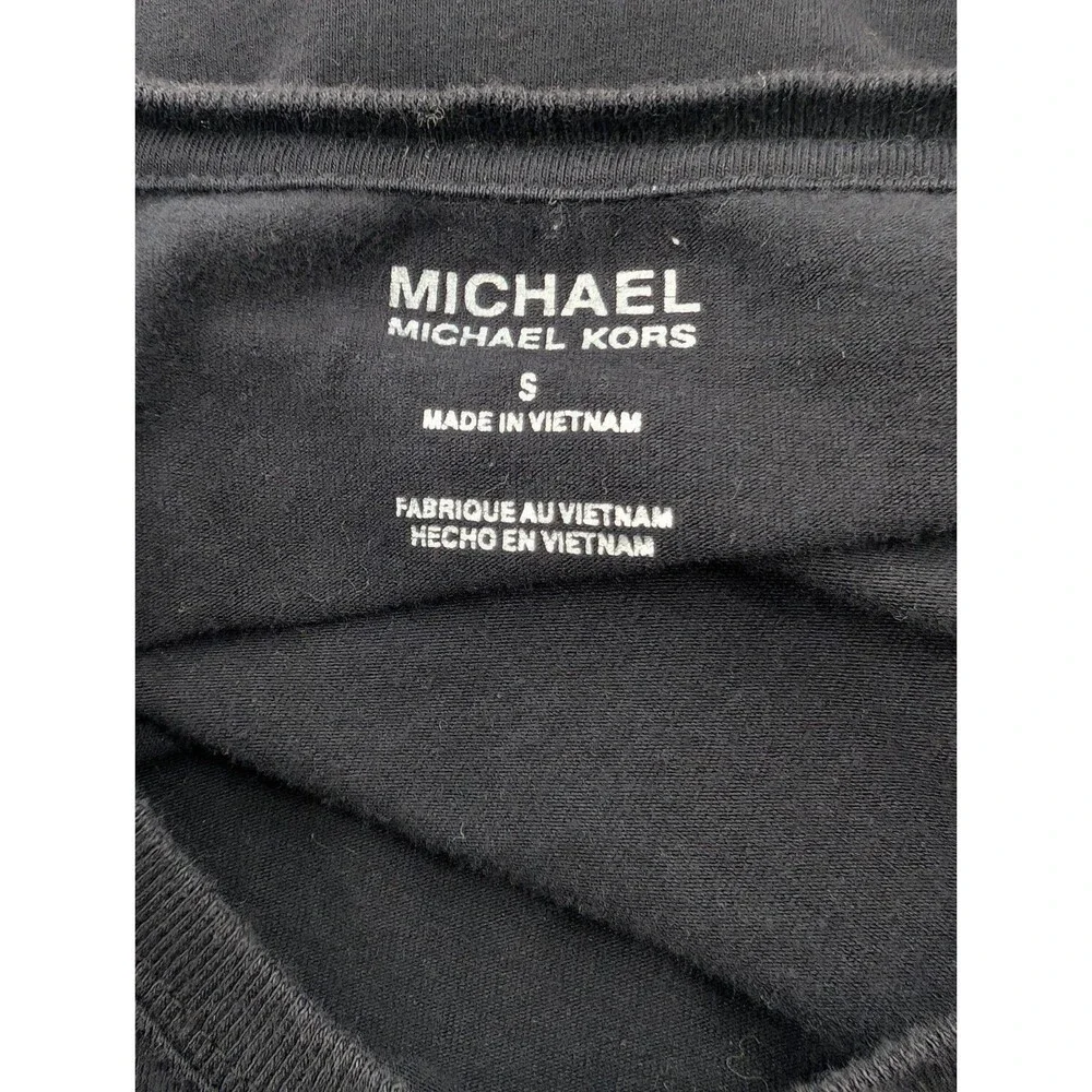Michael Kors Black Graphic Logo Short Sleeve Crew Neck T-Shirt Size Small