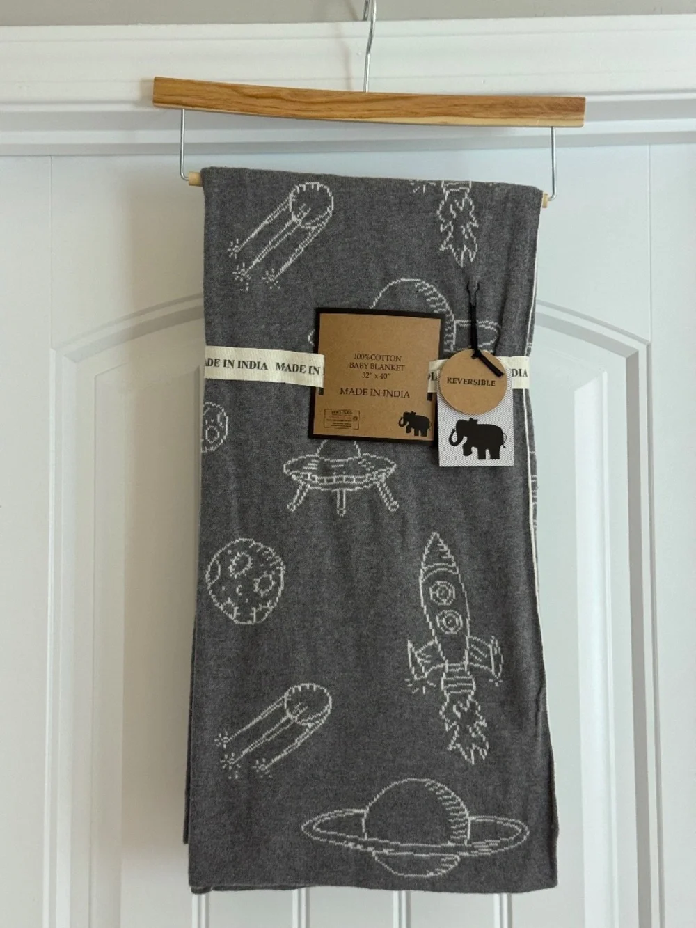 Grey & Cream Baby Space Blanket