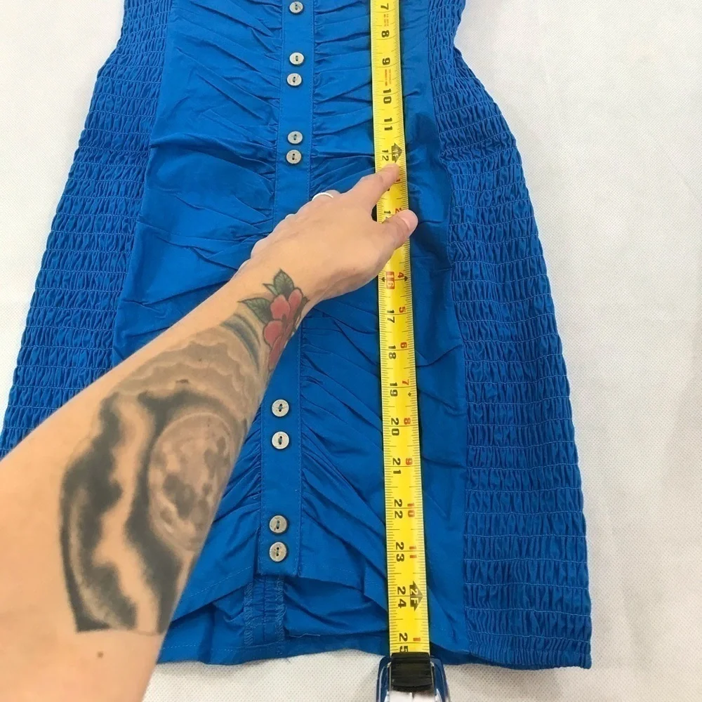 Free People Hold On Ruched Mini Dress Blue S NWT
