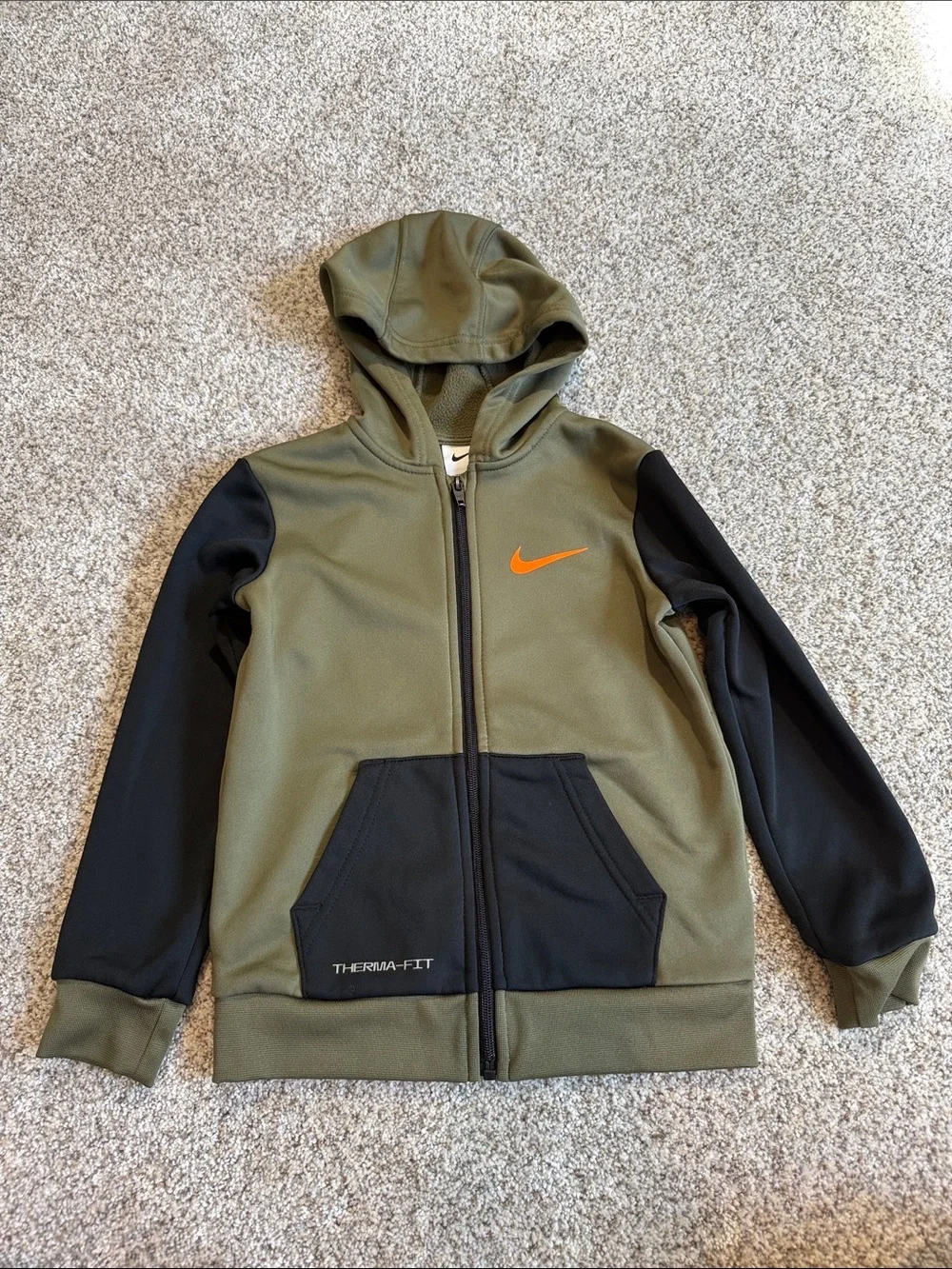 Nike Olive Green & Black Therma-FIT Hoodie and Joggers Set - S