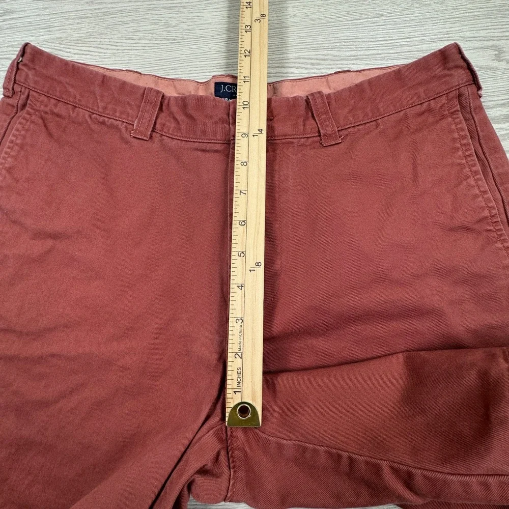 J.Crew Mens Shorts Gramercy Chino Red 33 Flat Front Cotton Casual Classic Modern