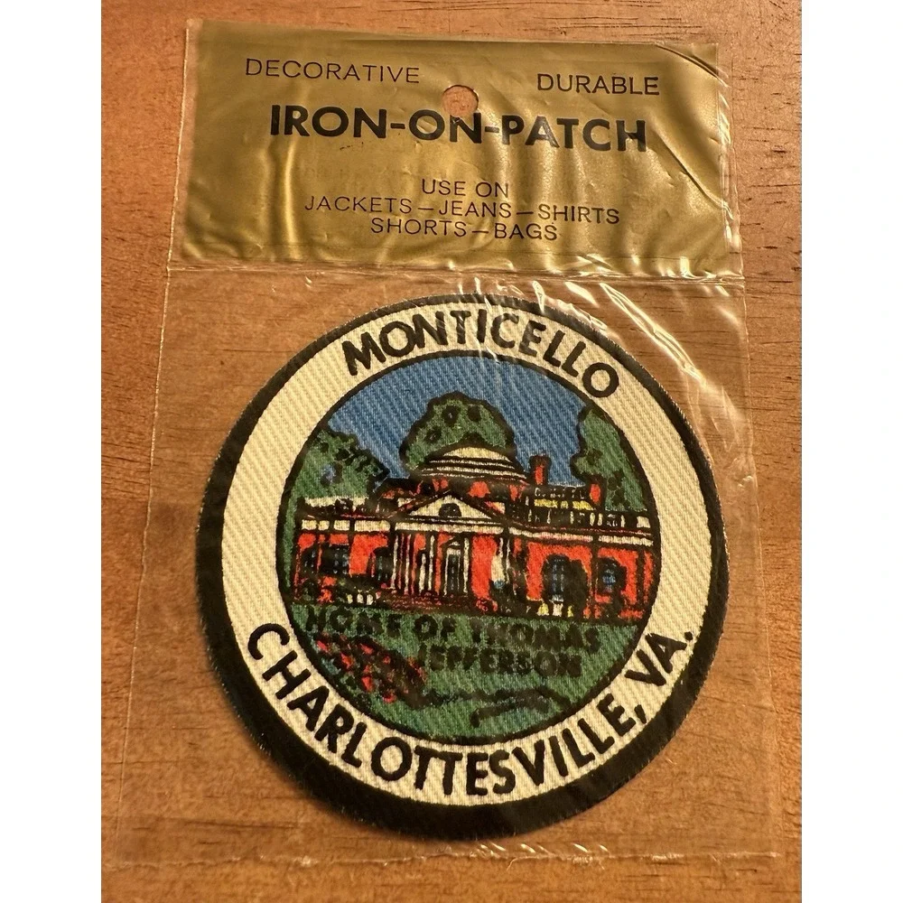 VTG‎ MONTICELLO Charlottesville Virginia Souvenir Iron On Patch