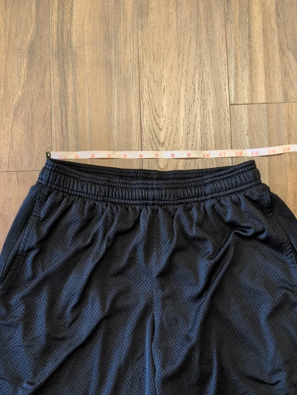 Nike Dri Fit Black Athletic Mesh Basketball Shorts with Gray Stripe