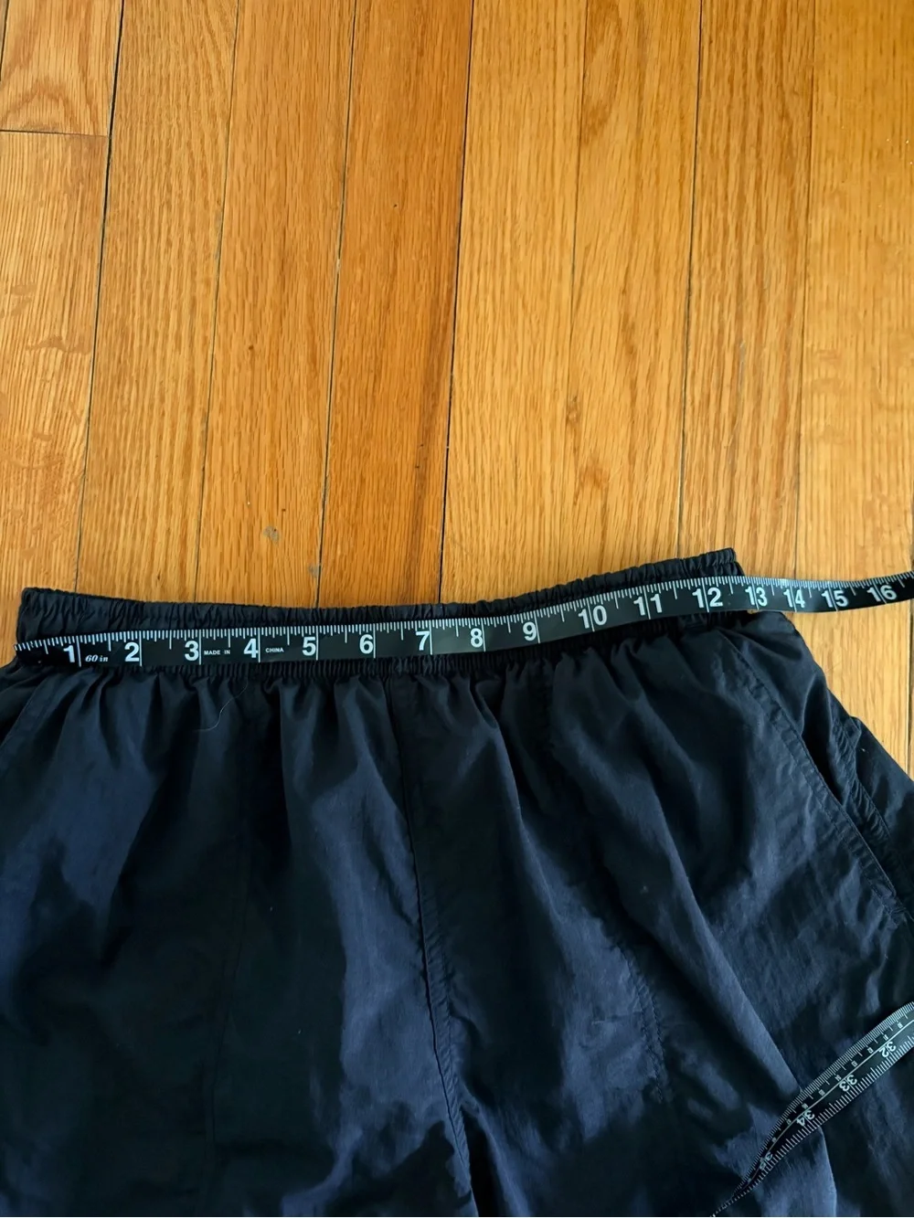 Vintage Speedo Black Swim Trunks Size M Mesh Lined Drawstring
