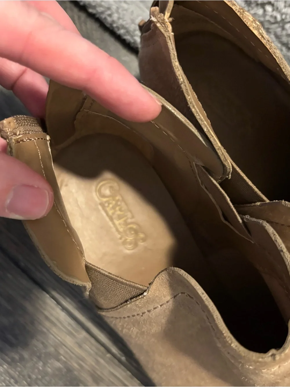 Carlos Santana Taupe Suede Chelsea Ankle Booties