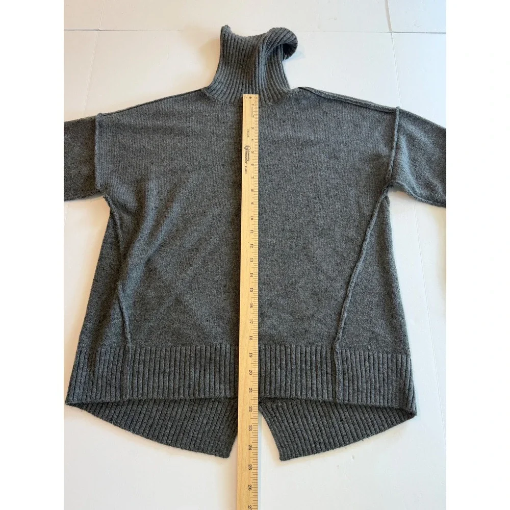 Michael Kors Womens Gray Turtleneck Sweater Wool Blend Split Hem Size Small