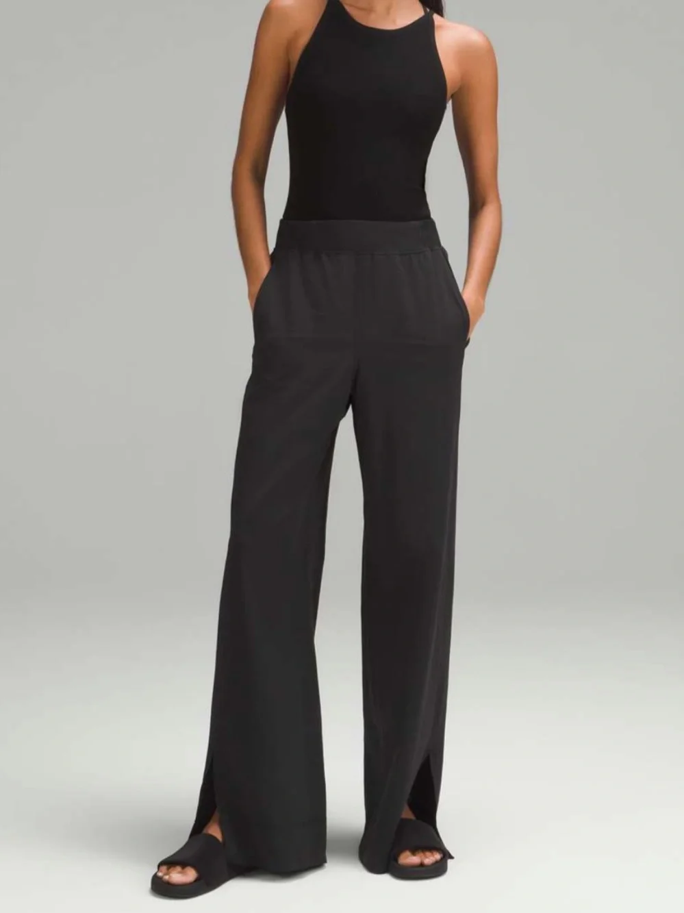 Lululemon Stretch Woven Wide-Leg High-Rise Pant Size Medium Black