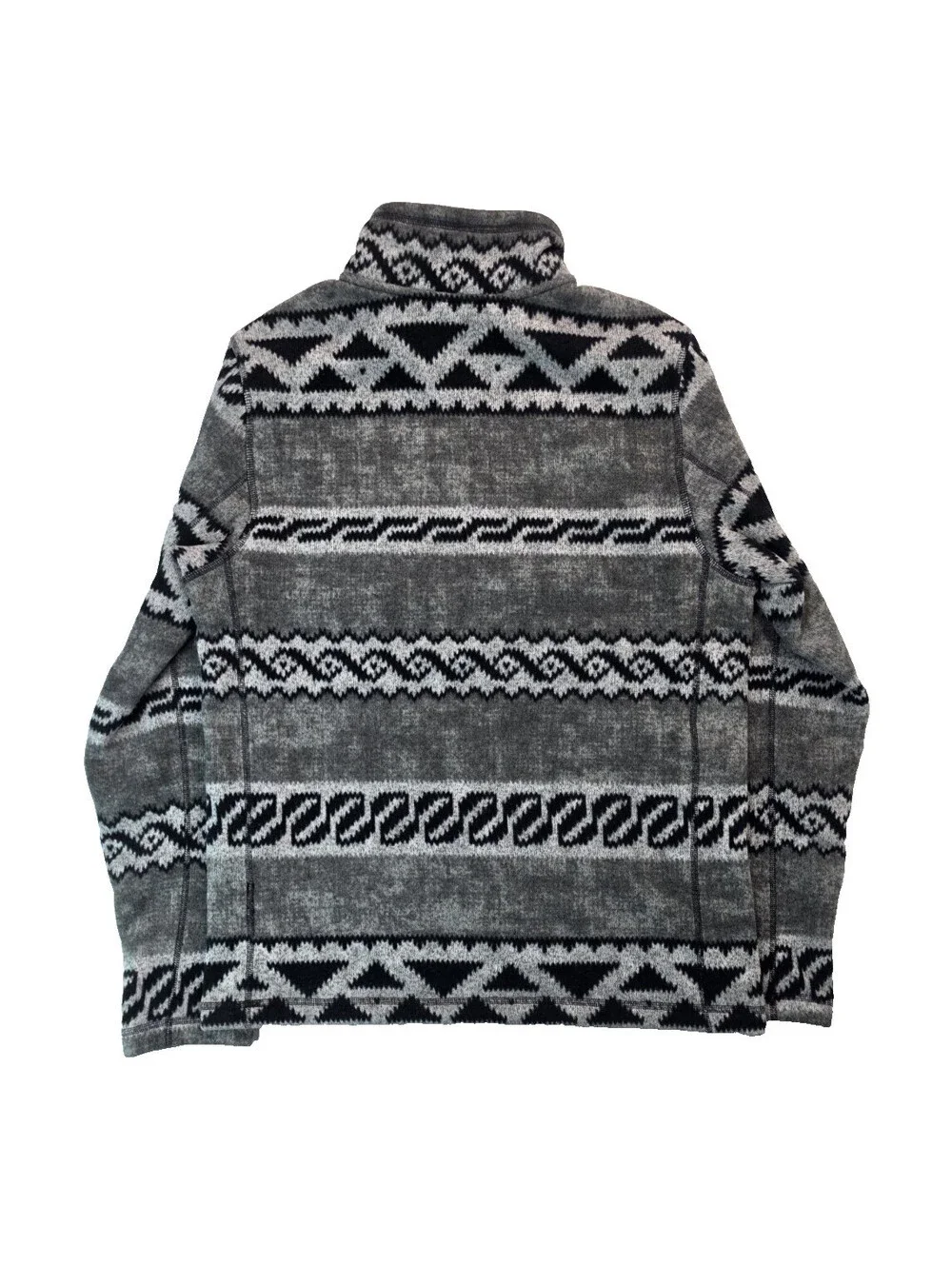 The North Face Gray Aztec Tribal Fleece 1/4 Zip Pullover Mens Size Medium M