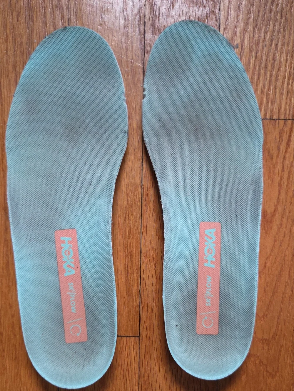 Worn Hoka Skyflow Running Shoes In Cosmic Grey