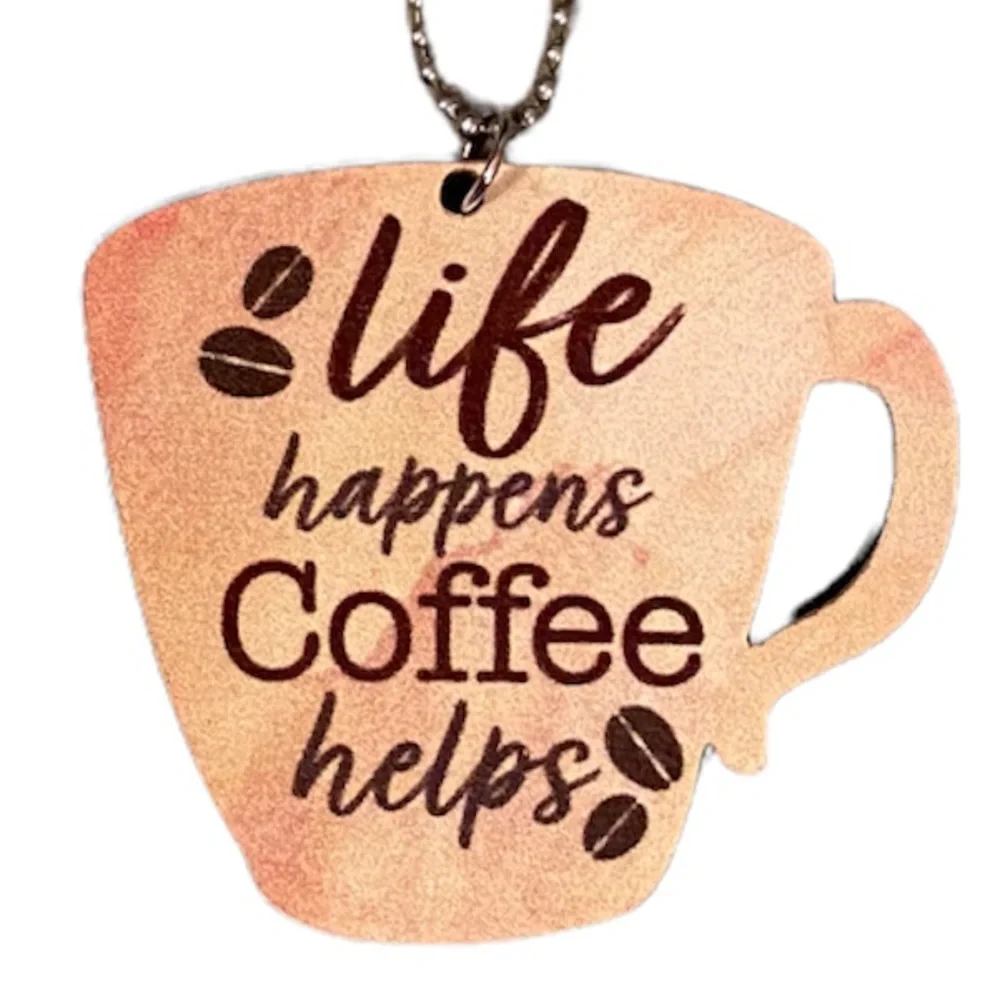 Statement Bag Charms Keychains Retro Life Coffee Cupcakes Set of 2 Whimsical Fun