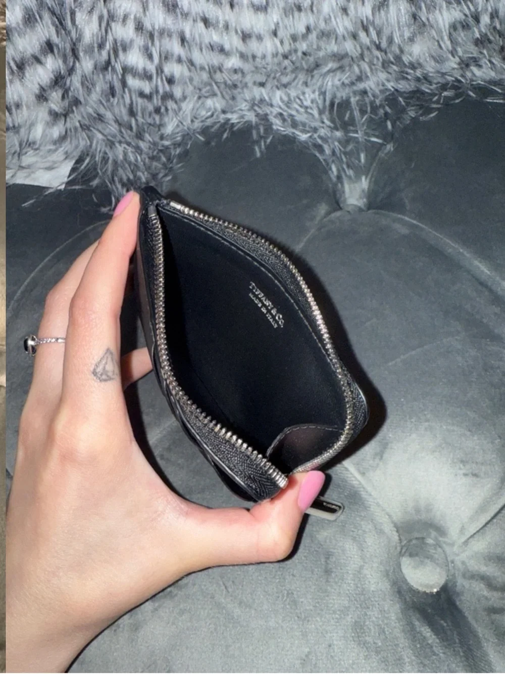 Tiffany & Co. black pebbled