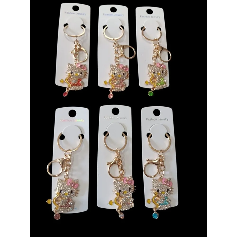 Hello Kitty Character Rhinestone Cupid Valentine's Key Chain Purse Charm