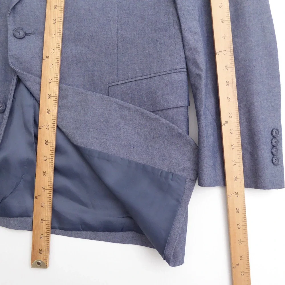 Jos. A. Bank Mens Blazer Sport Coat Blue Classic Collection 100% Cotton 48L