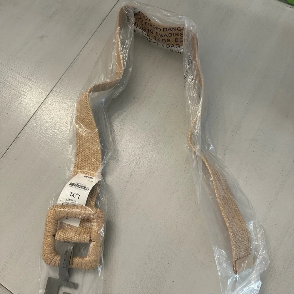 Style & Co. Women’s Natural Braided Adjustable Belt Size L/XL NWT