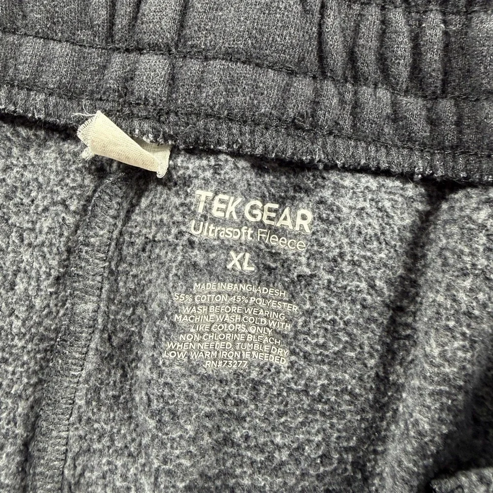 Tek Gear Ultra Soft Fleece Pants Mens XL Gray Cargo Sweat Pants Straight Leg