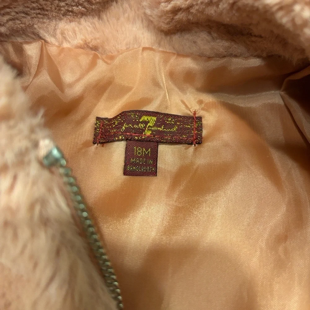 7 For all mankind Cozy Pink Kids Jacket. It's a size 18 months