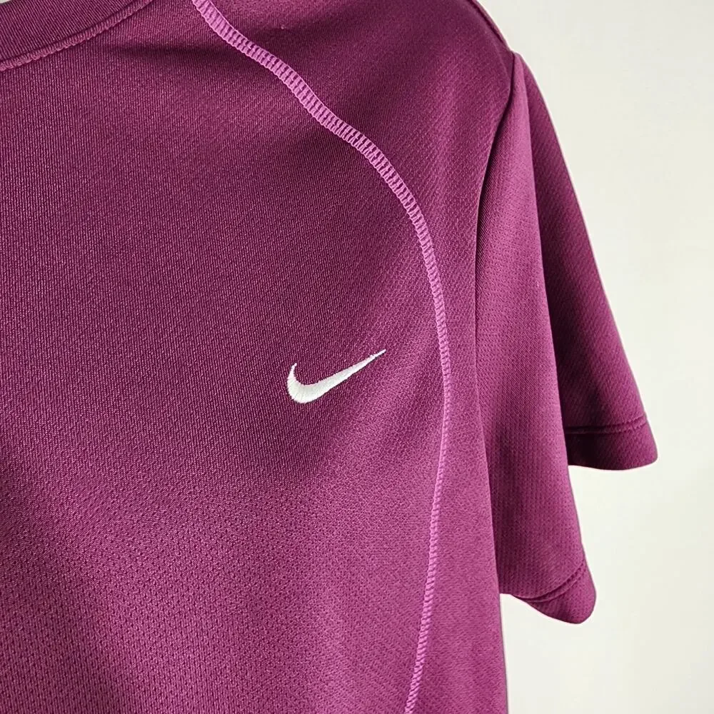 Nike Performance Womens T Shirt Large Purple Crew Neck Short Sleeve Athletic