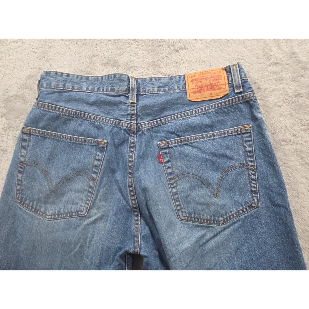Levis 569 Denim Shorts 2006 Vintage Men's Loose Straight Fit Blue  Size 32x10