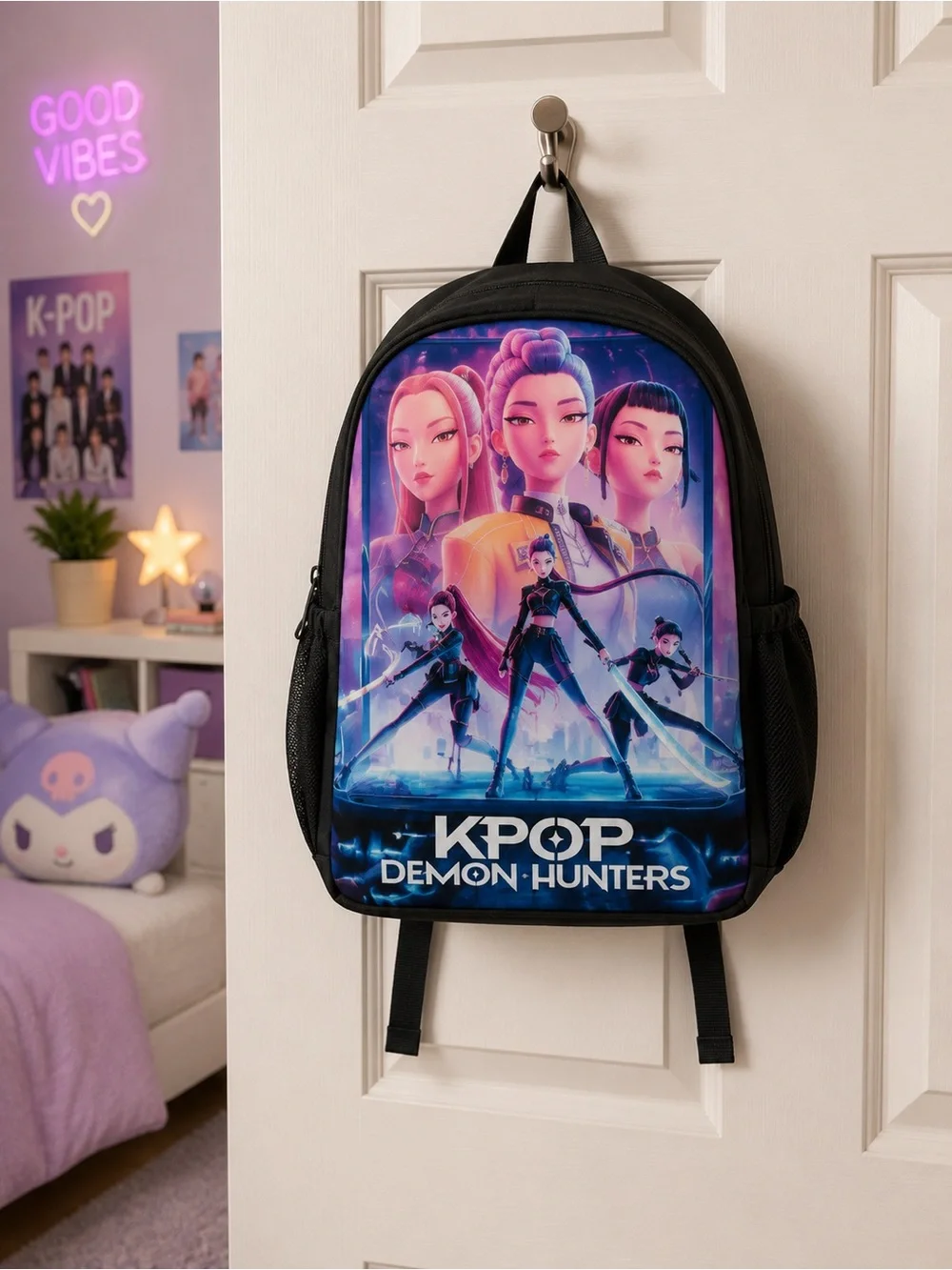 KPOP Demon Hunters Backpack – Large School Bookbag – Anime – Brand New