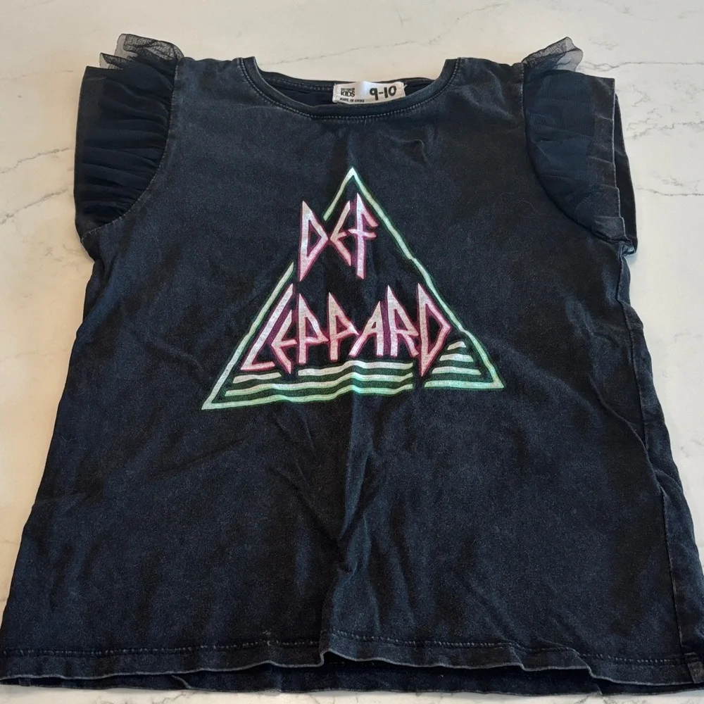 Cotton On Black Graphic Tee with Neon Design