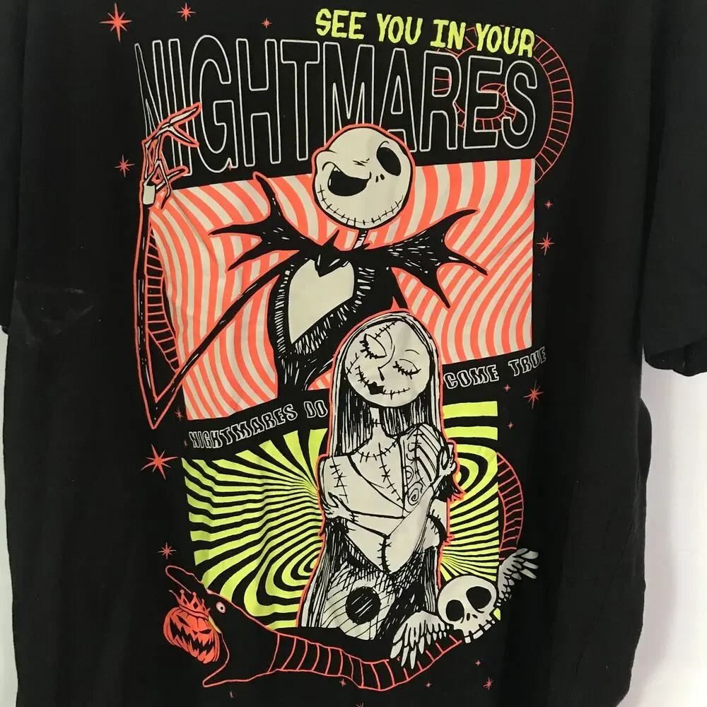 Halloween Tim Burton Disney Tee Shirt Unisex XXL Tim Burton Nightmare Size 20