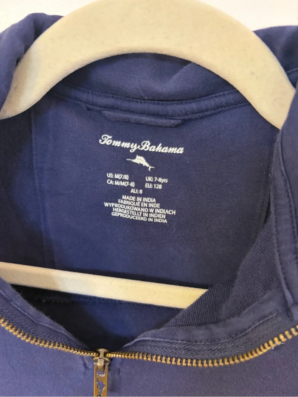 Tommy Bahama Navy Zip-Front Pullover