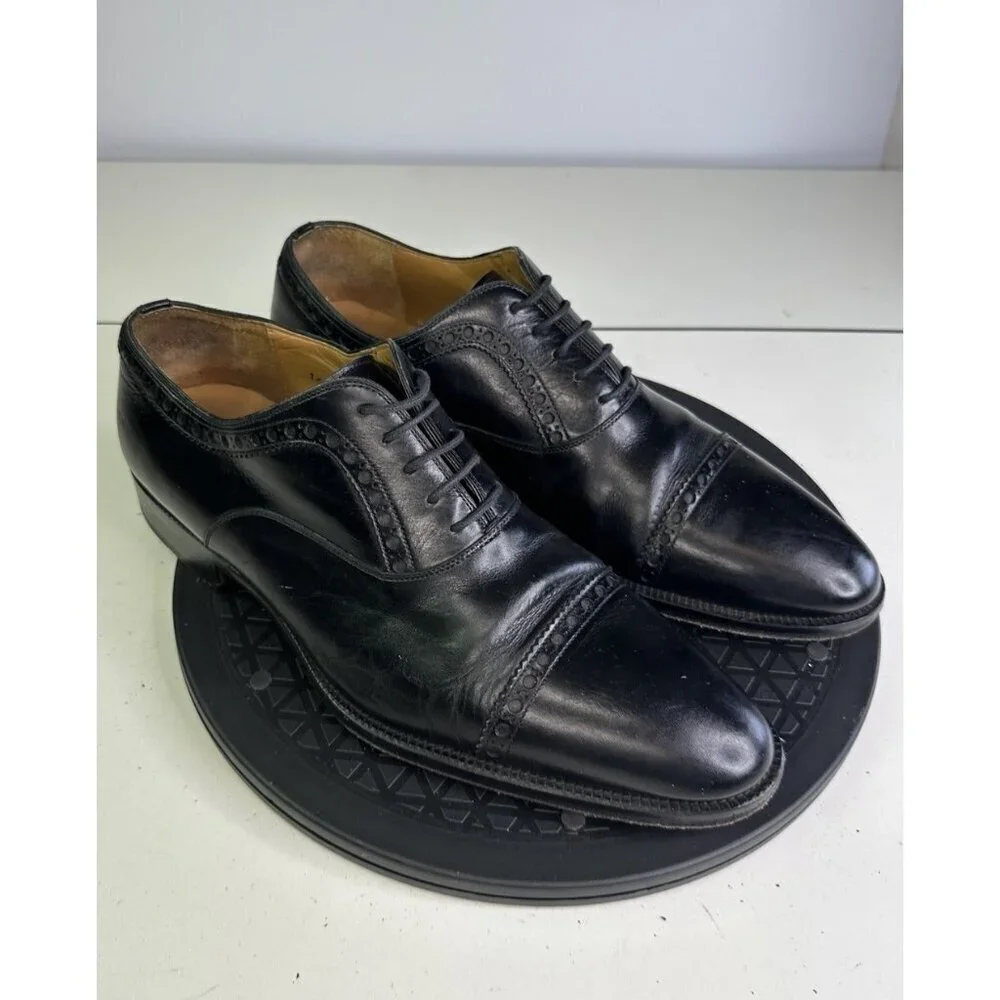 Magnanni for Saks Fifth Ave Black Wholecut Oxford Men's Shoes Size 9.5 M