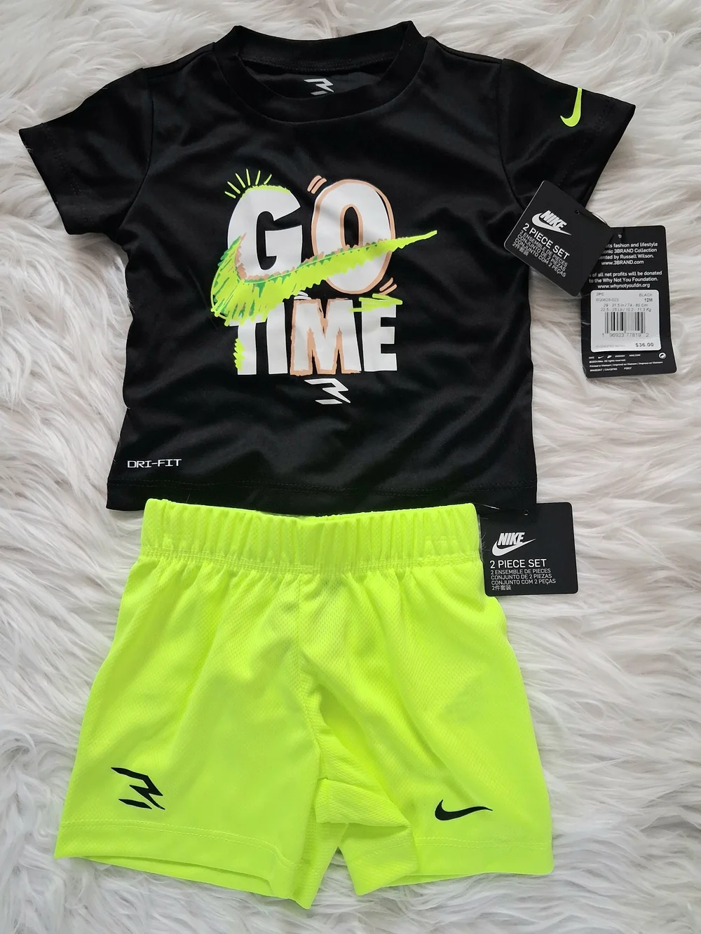 Nike 2 Piece Dri Fit Shorts &Shirt Set-Size 12M-NWT