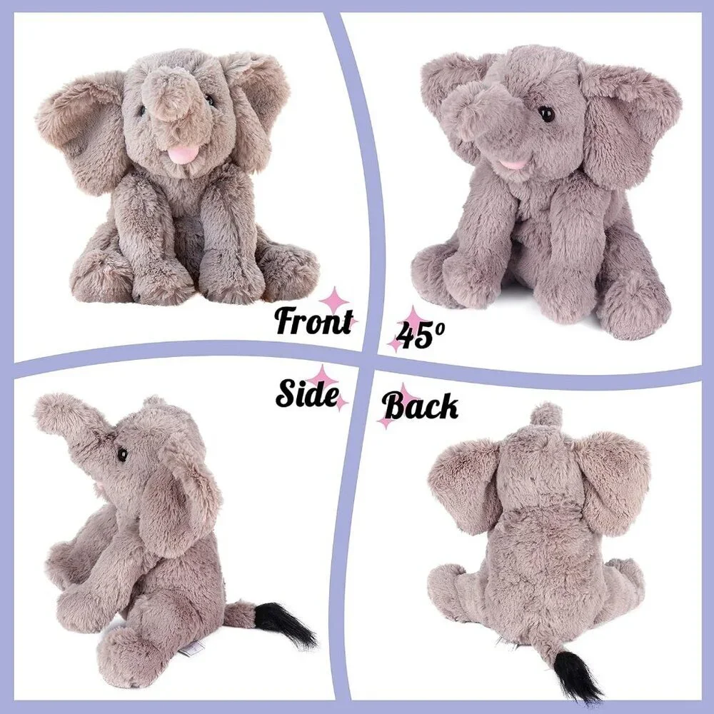 Adorable Pink Plush Calf Elephant Toy Floppy Elephish Ultra Soft Stuffed Animal