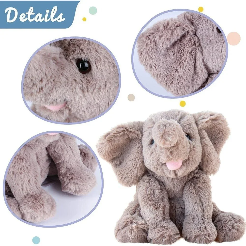 Adorable Pink Plush Calf Elephant Toy Floppy Elephish Ultra Soft Stuffed Animal