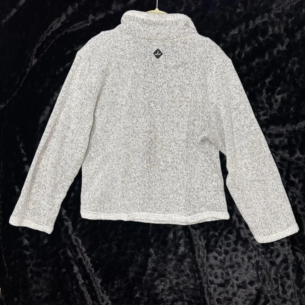 PrAna Kids Quarter Zip Sweatshirt Sz L Light Gray Cozy‎ Outdoor Hiking Gorpcore