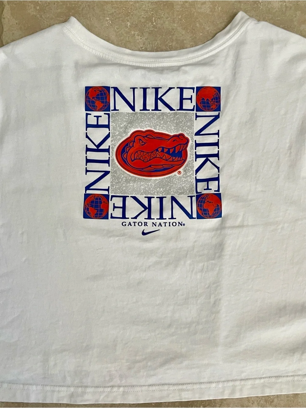 Nike Women’s White Florida Gators Cropped Long-Sleeve T-Shirt, Size M