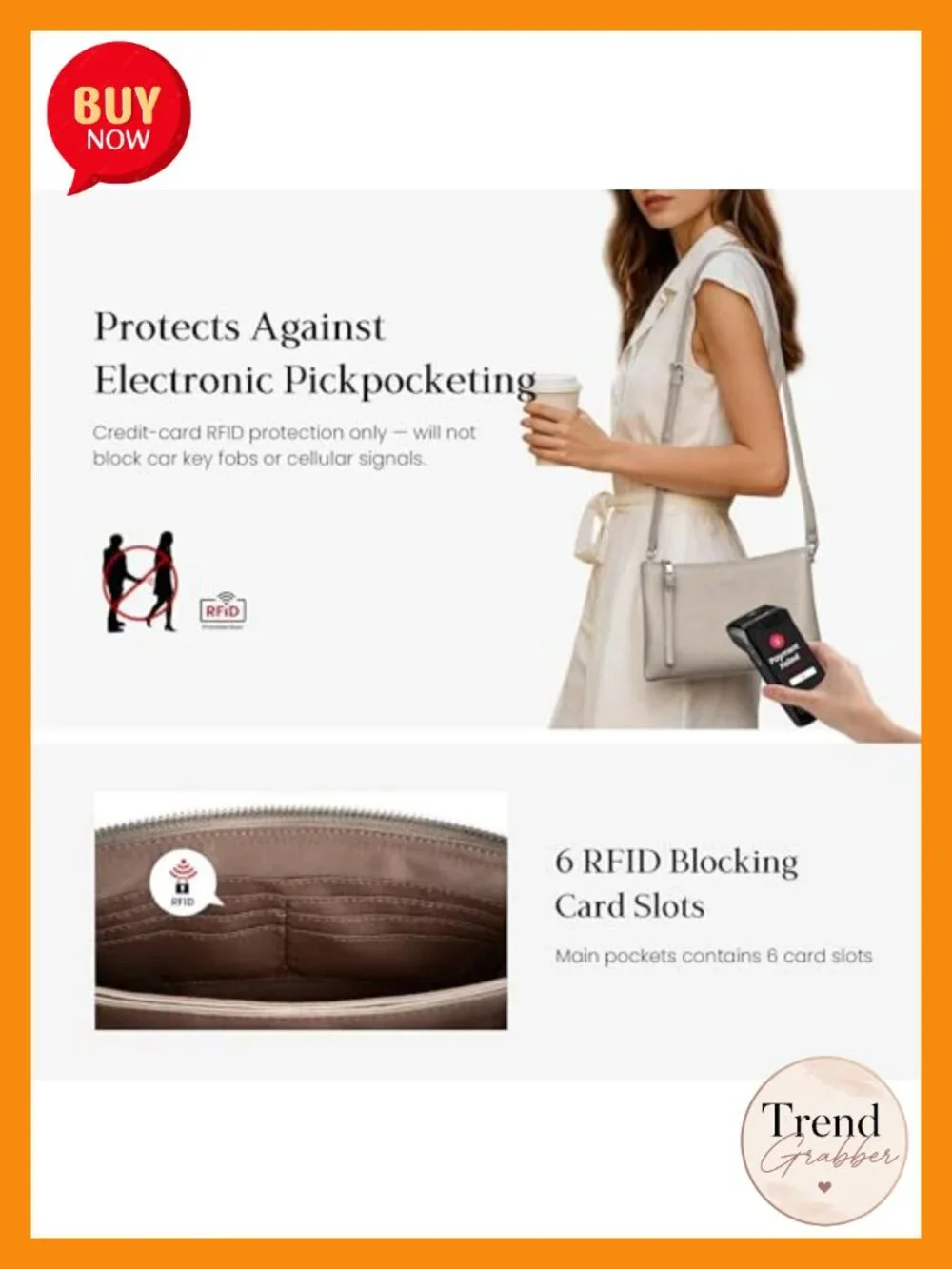 Genuine Leather Crossbody Bag with RFID Protection
