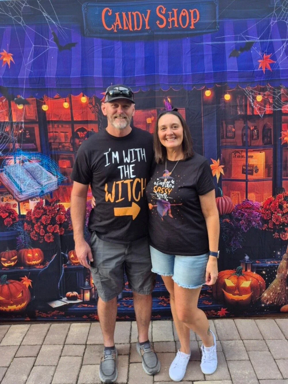 Men and Women's Black Halloween Witch Graphic T-Shirts