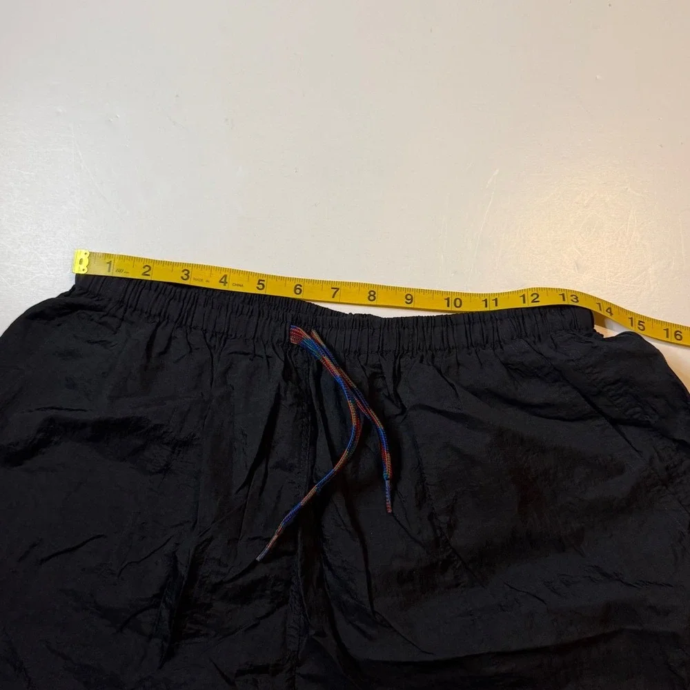 Vintage Nike Nylon Swim Athletic Shorts  Classic Logo Drawstring Pockets Large