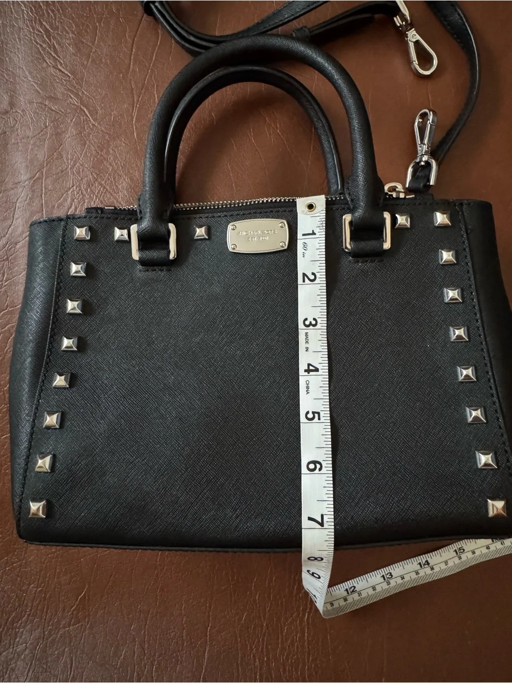 Michael Kors Selma Silver Studded Purse Convertible Crossbody