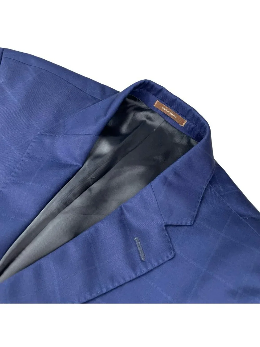 Peter Millar Men's 100% Wool 2-Button Blazer Jacket Blue Windowpane Plaid • 40R