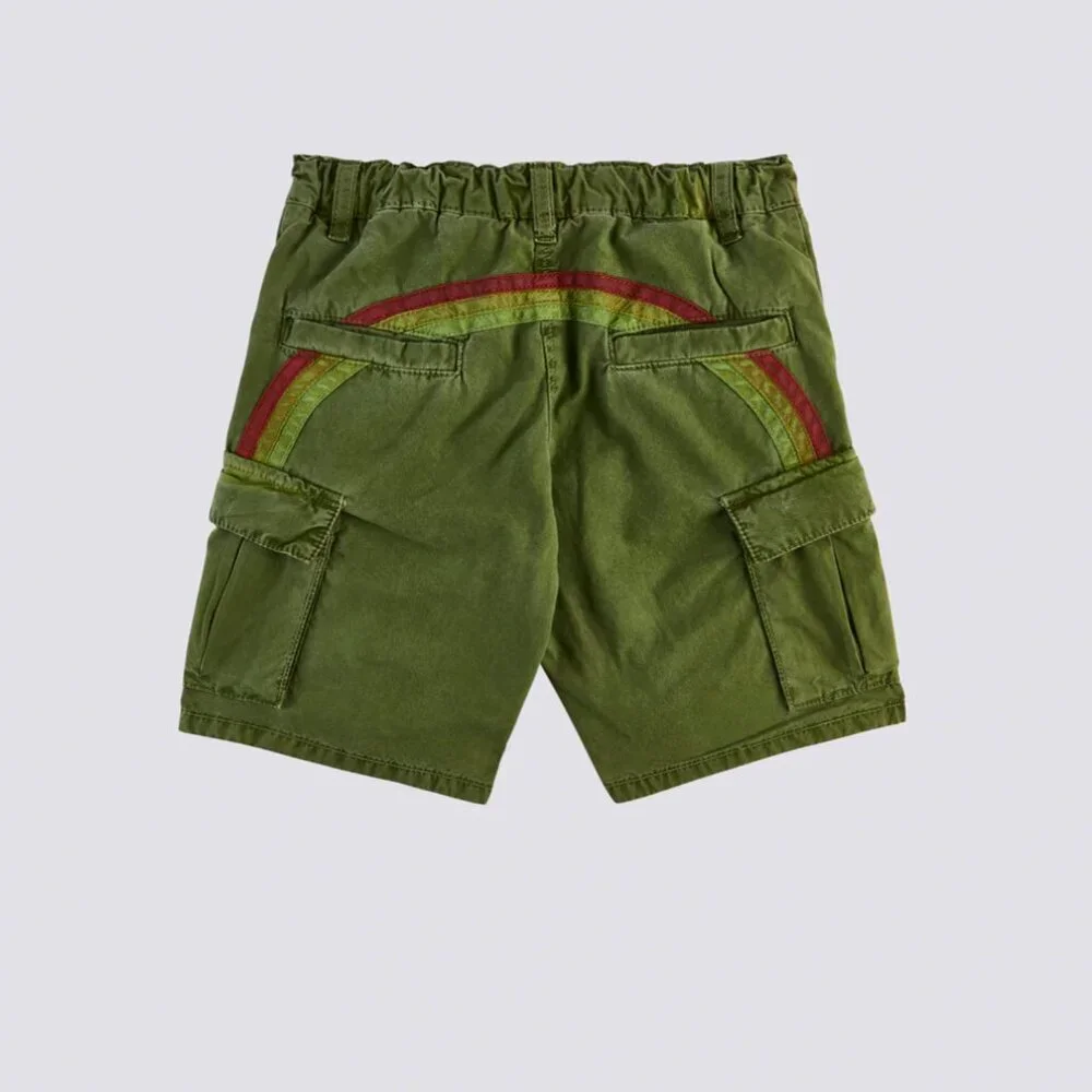 Sundek Boy CARGO SHORTS IN GARMENT-DYED FABRIC WITH RAINBOW