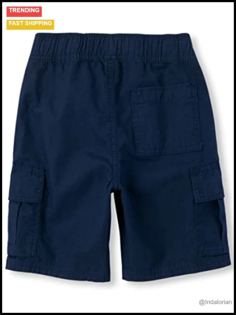 Boys' Essential Cargo Shorts Pull On Elastic Waist Cotton