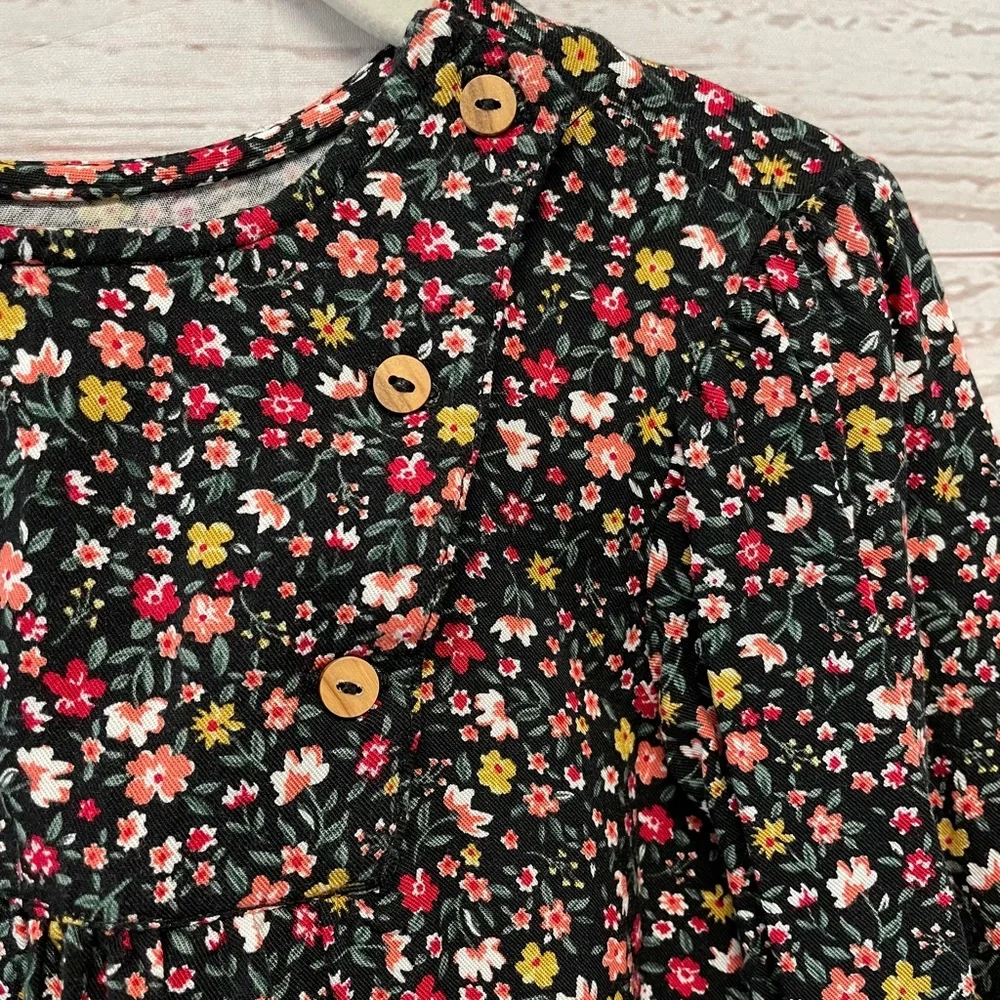 Zara Floral Ruffle Boho Long Sleeve blouse New!