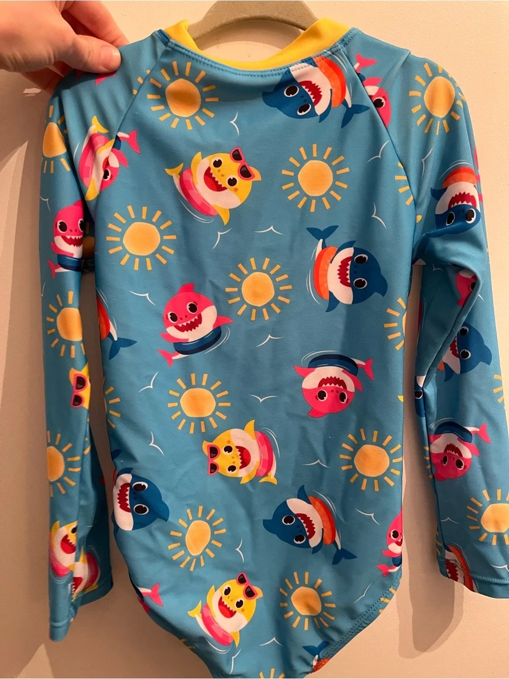 Pinkfong Baby Shark Swimsuit - Blue with Shark & Sun Print - 5T
