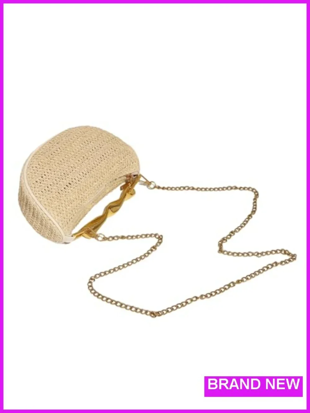 Handwoven Straw Clutch Mini Crossbody Bag Evening Wedding Purse