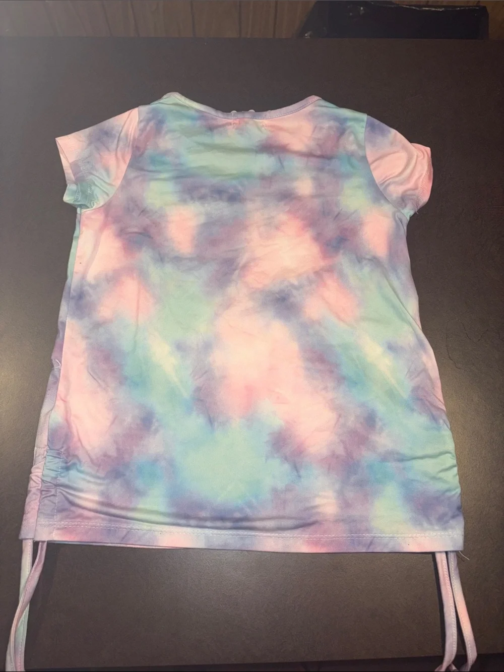 btween Pastel Tie-Dye Short Sleeve Tee with Pink Sequin LOVE