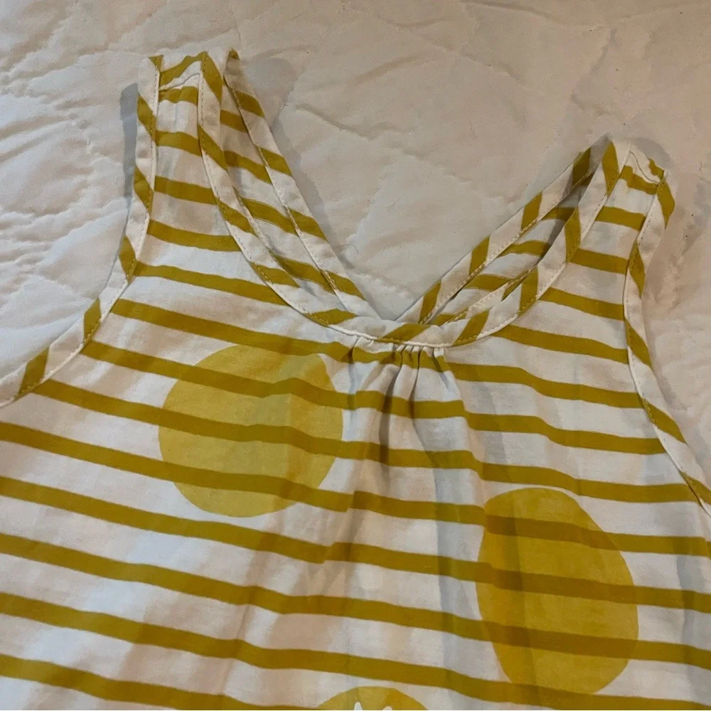 Girls Burberry Yellow and White Striped Kids Tank Top